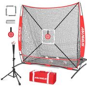 AOLIGEIJS front view pitching net showing sturdy frame and balanced impact protection