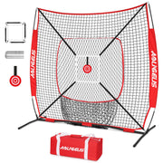 AOLIGEIJS front view practice net showing full 6x6 frame and sturdiness