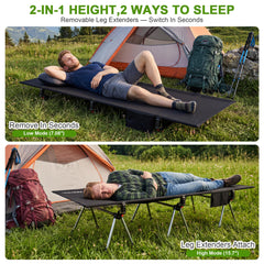 AOPEC cot raised high mode clearing ground benefits comfort above rough terrain