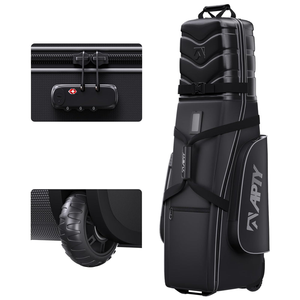 APTY front view showing full bag and organized clubs for secure transport