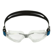 Aqua Sphere Kayenne front view showing oversized lens and hydrodynamic frame for clear vision