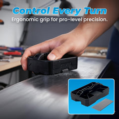 AquaJoyer edge tuner and tuning stone demonstrating precise edge control