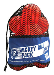 A&R Sports front packaging showing 12 orange hockey balls for organized storage