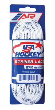 A&R Sports USA white 108-inch laces front packaging showing official USA Hockey logo and durability