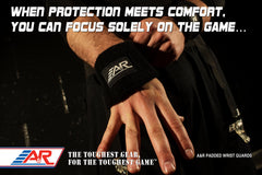 A&R Sports wrist guard close-up of molded insert demonstrating impact protection