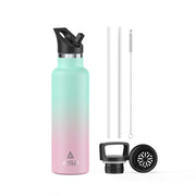 Arslo front view of insulated bottle showing logo and full profile, durable benefit