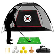ASENVER front view of practice net and mat showing compact setup and stability
