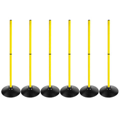 ASENVER front view pack of six poles showing bright colors and bases for visible drills