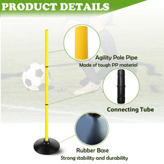 ASENVER poles in use during dribbling drill improving footwork and control