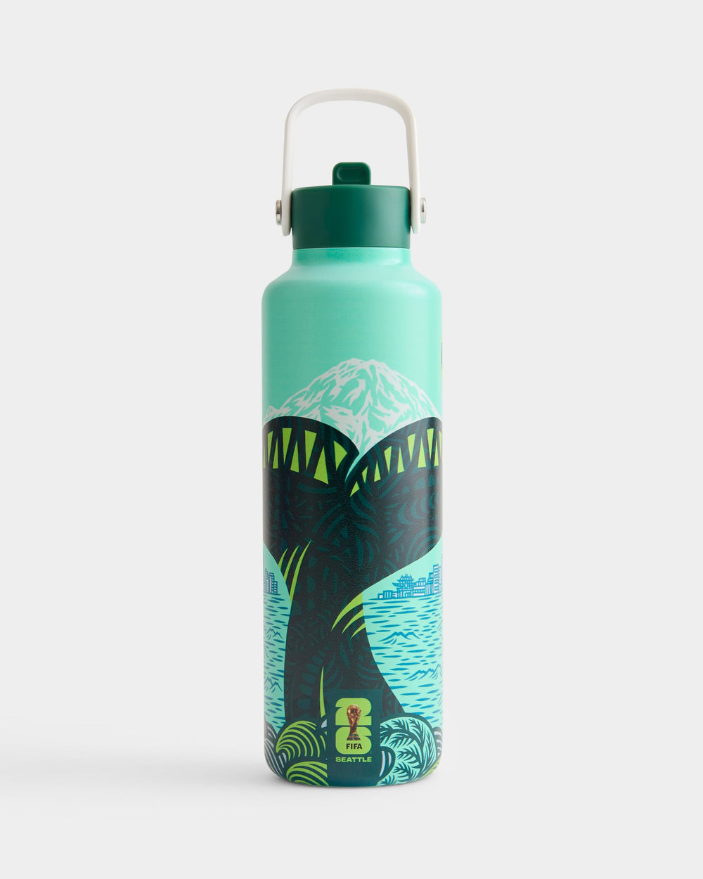 Atelier Sportif Drib bottle front with Seattle poster design, striking licensed look
