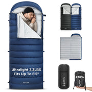 ATEPA front view of XL sleeping bag showing roomy fit and comfort