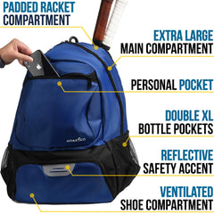 Athletico drawstring mesh bag clipped to backpack for quick-access gear