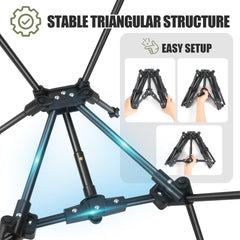 AuroraTrail unfolded camping chair front view, provides stable comfortable seat