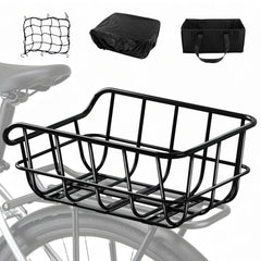 Auwey front view of rear basket showing sturdy frame and load capacity