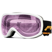 AVV front view purple goggles showing full coverage and clear field of view