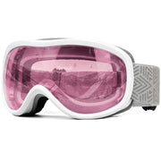 AVV pink goggles front view showing full-coverage protection and style