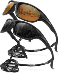 AWGSEE front view of sunglasses showing sporty design and comfortable fit