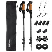 Awstrokine front view of folded trekking poles showing compact portability and ready-to-pack benefit