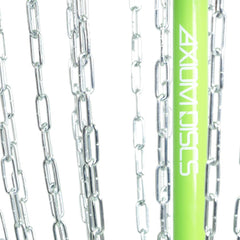 Axiom Discs basket in use in a backyard offering realistic practice and convenience