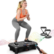 AXV vibration plate front view showing stable base and control console for versatile workouts