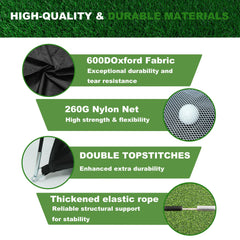 Azaeahom tri-turf mat detail replicating fairway, rough, and tee surfaces