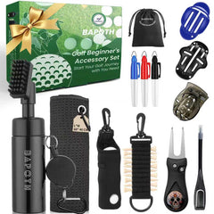 BAPOTH front gift box showing the full 9-in-1 golf set and presentation advantage