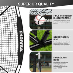 BaseGoal close-up of knotless polyester mesh demonstrating durable ball retention