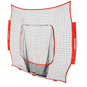 BaseGoal front view of red 7x7 net showing full coverage and durability