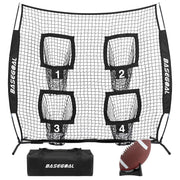 BaseGoal front view of assembled net showing four target pockets for precise practice