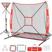 BaseGoal front view showing net tee and caddy for fast practice setup and portability