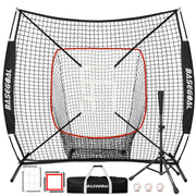 BaseGoal front view of full net and tee showing portable practice setup benefit