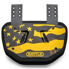 Battle back plate front view showing American flag design and clear protection