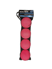 Bauer pink no-bounce balls pack front view showing four balls and brand for easy identification