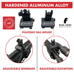 Bear Armz Tactical rear sight close-up showing aperture details and precise aiming benefit