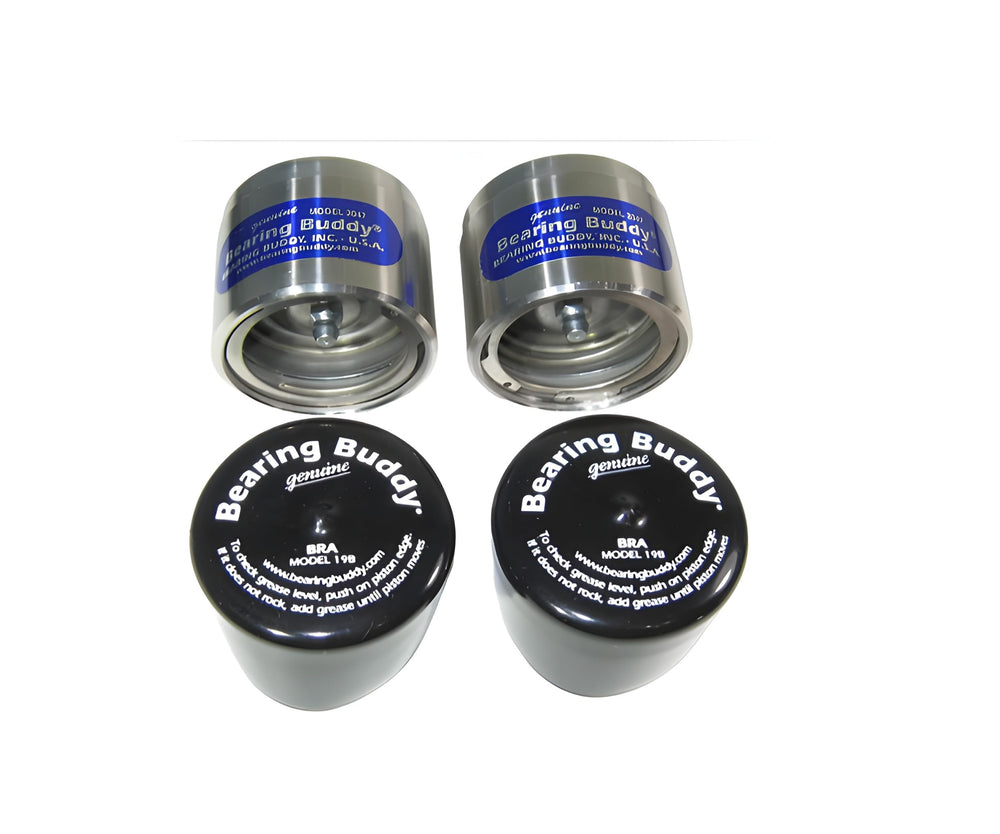 Bearing Buddy front view chrome cap showing secure fit and rust resistance