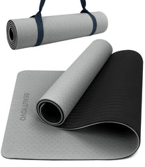 BEAUTYOVO front view of yoga mat showing full size and design for stable workouts