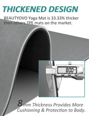 BEAUTYOVO rolled mat with strap being carried hands-free for easy transport