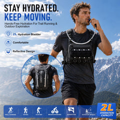 BECOJADDE 2L water bladder detail visible for long-lasting hydration