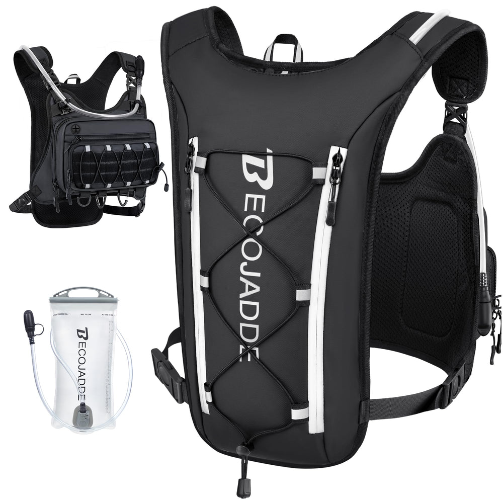 BECOJADDE front view vest showing streamlined fit and quick-access pockets
