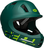 BELL Drop front view in green showing full coverage and secure fit