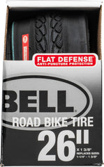 Bell front view of tire and sidewall showing size and durable construction