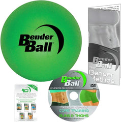 Bender Ball front packaging showing green ball and DVD, promotes easy setup