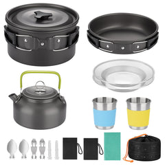 Beteray full cookware set front view showing all 17 pieces and portability