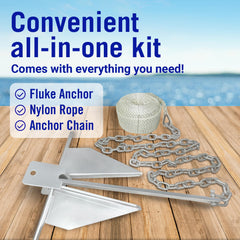 Better Boat 8 ft galvanized chain and bow shackle detail for secure bow connections