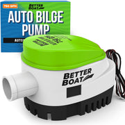 Better Boat front view of pump showing outlet and compact design benefit