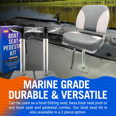 Better Boat pedestal mounted in boat demonstrating 360-degree rotation and comfort