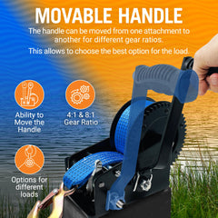 Better Boat pre-rolled 33 ft strap and heavy-duty hook ready to attach