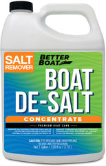 Better Boat front label of 1 gallon salt remover showing product name and benefits