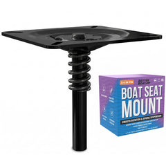 Better Boat front view of seat mount showing base plate and pin, for easy compatibility