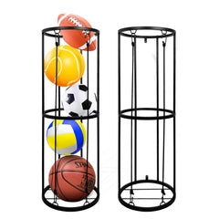 BEWITU front view of wall-mounted ball rack showing neat vertical storage and easy access
